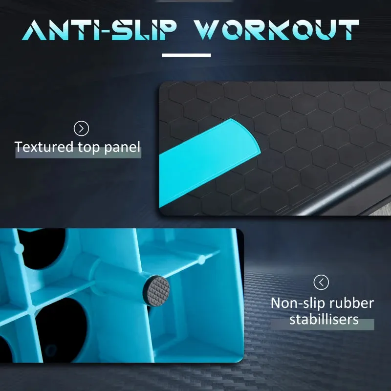 Adjustable Aerobic Step Board Set, 3 Heights, Nonslip Exercise Steppers