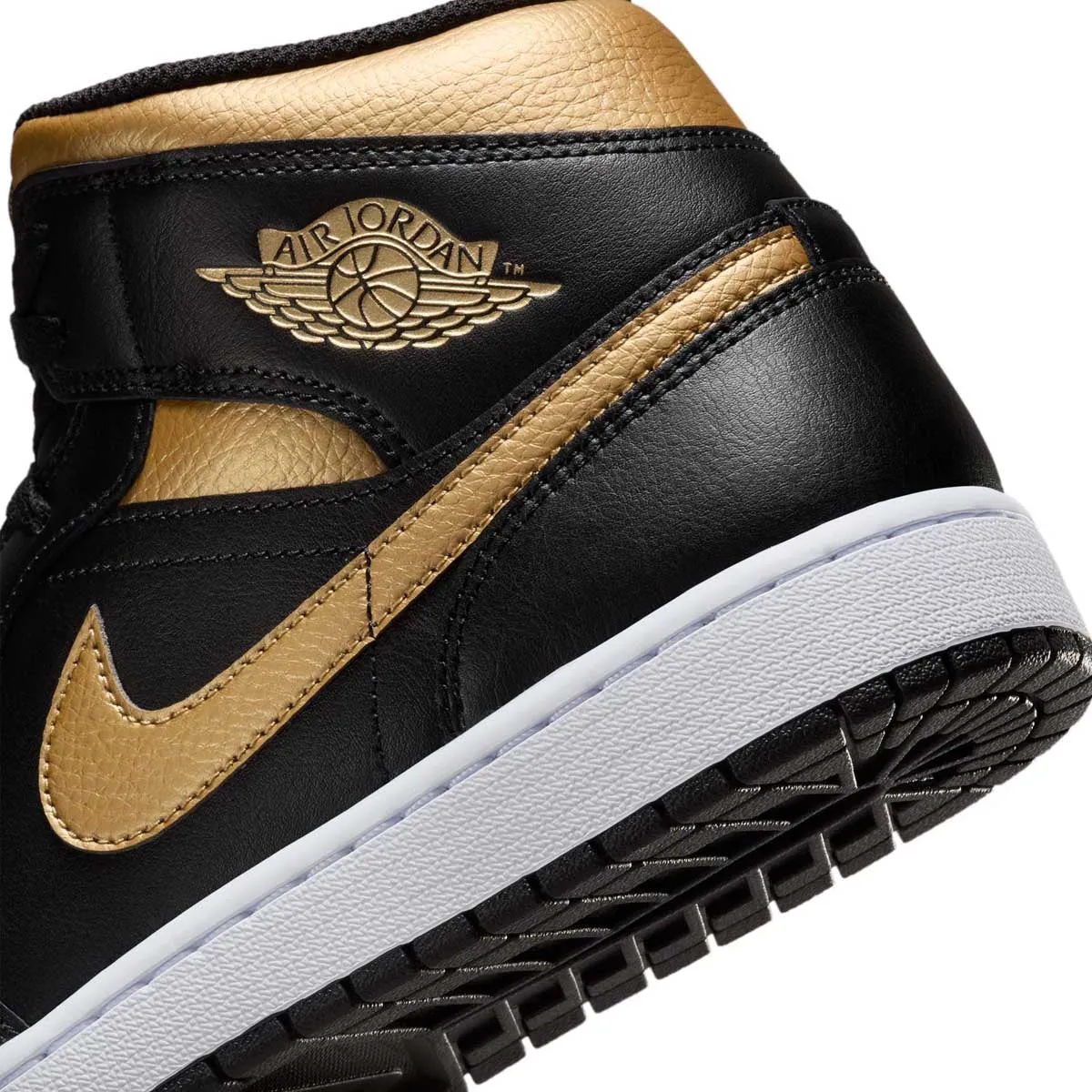 Air Jordan 1 Mid 'Black Metallic Gold'