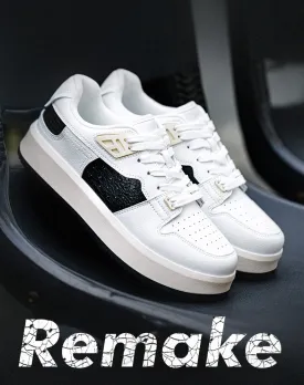 American Black And White Crushed Ice Skateboard Sports Men's Casual Shoes