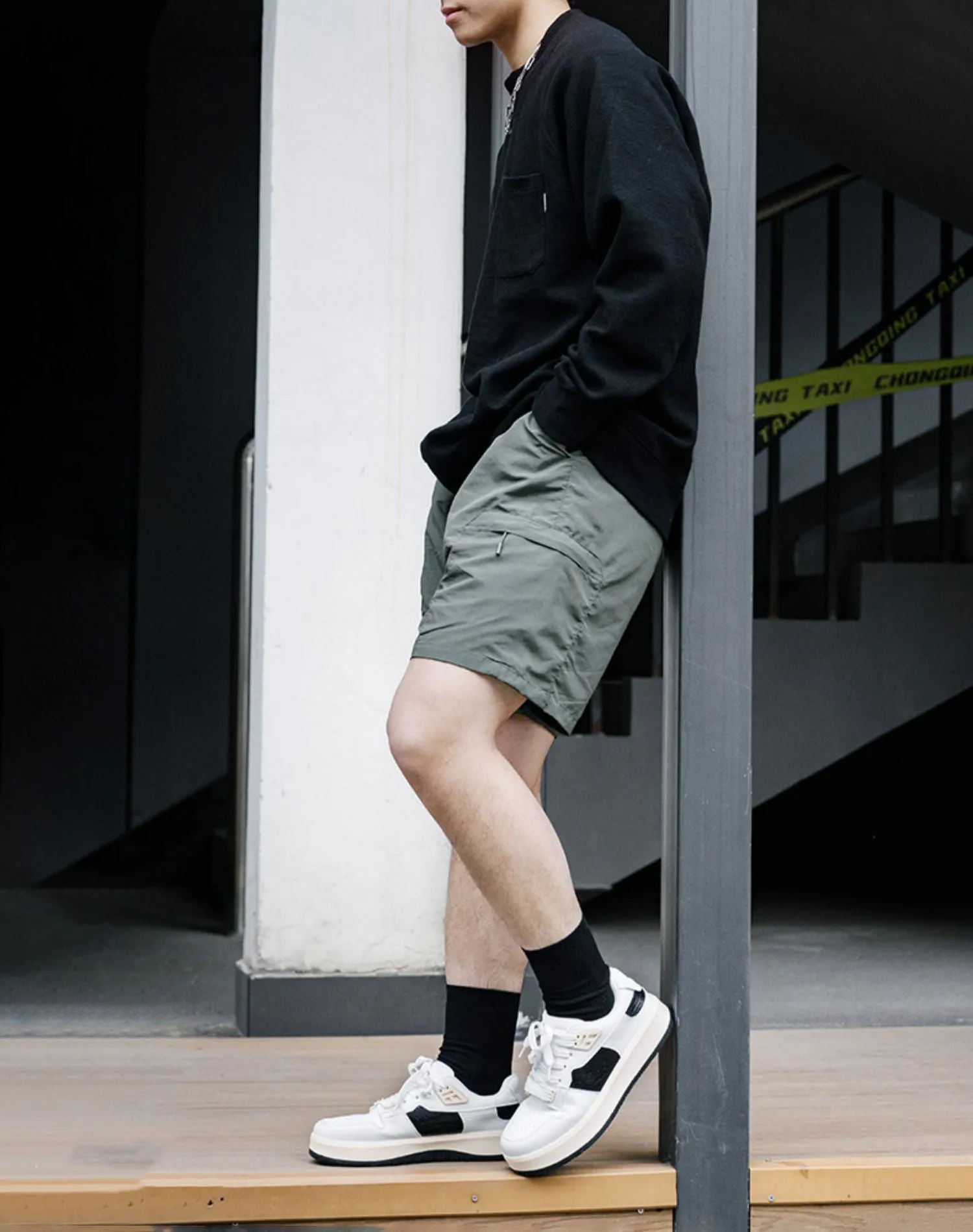 American Black And White Crushed Ice Skateboard Sports Men's Casual Shoes