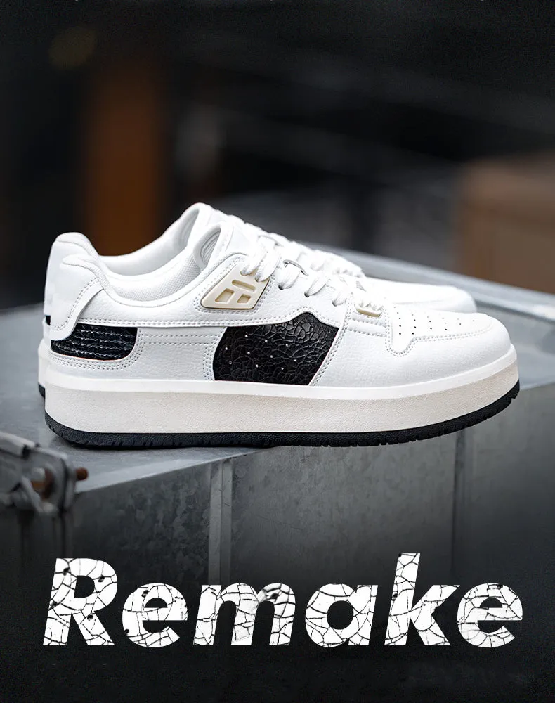 American Black And White Crushed Ice Skateboard Sports Men's Casual Shoes