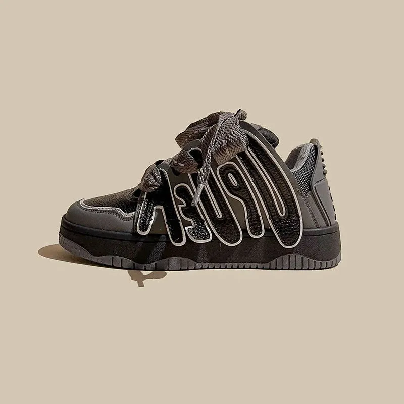 American Retro Skateboard Letters Street Sport Unisex Shoes