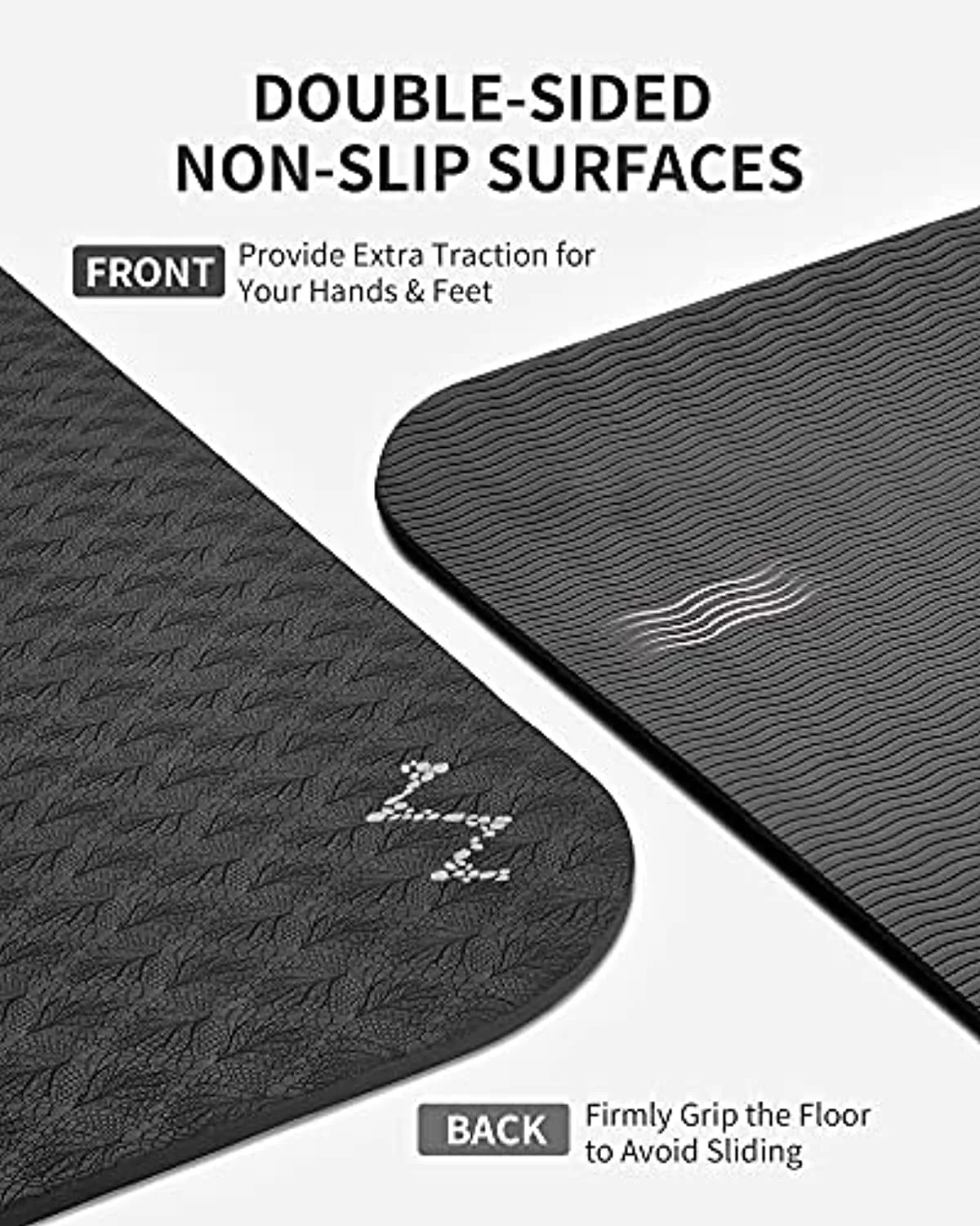 CAMBIVO Large Yoga Mat (6'x 4'), Extra Wide Workout Mat for Men and Women, 1/3 &1/4 Thick Exercise Fitness TPE Mat for Home Gym, Yoga, Pilates, Workout