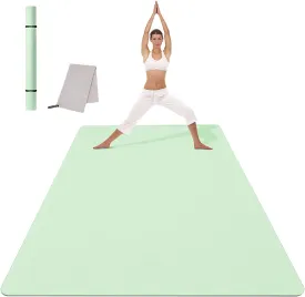 CAMBIVO Large Yoga Mat (6'x 4'), Extra Wide Workout Mat for Men and Women, 1/3 &1/4 Thick Exercise Fitness TPE Mat for Home Gym, Yoga, Pilates, Workout