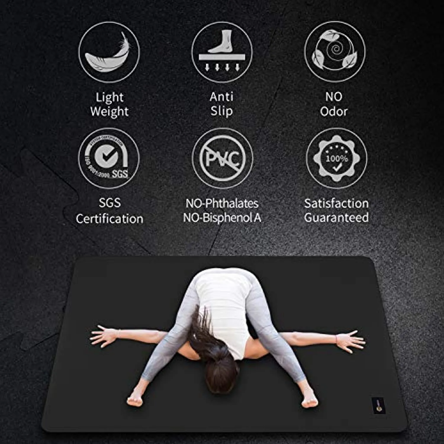 CAMBIVO Large Yoga Mat (6'x 4'), Extra Wide Workout Mat for Men and Women, 1/3 &1/4 Thick Exercise Fitness TPE Mat for Home Gym, Yoga, Pilates, Workout