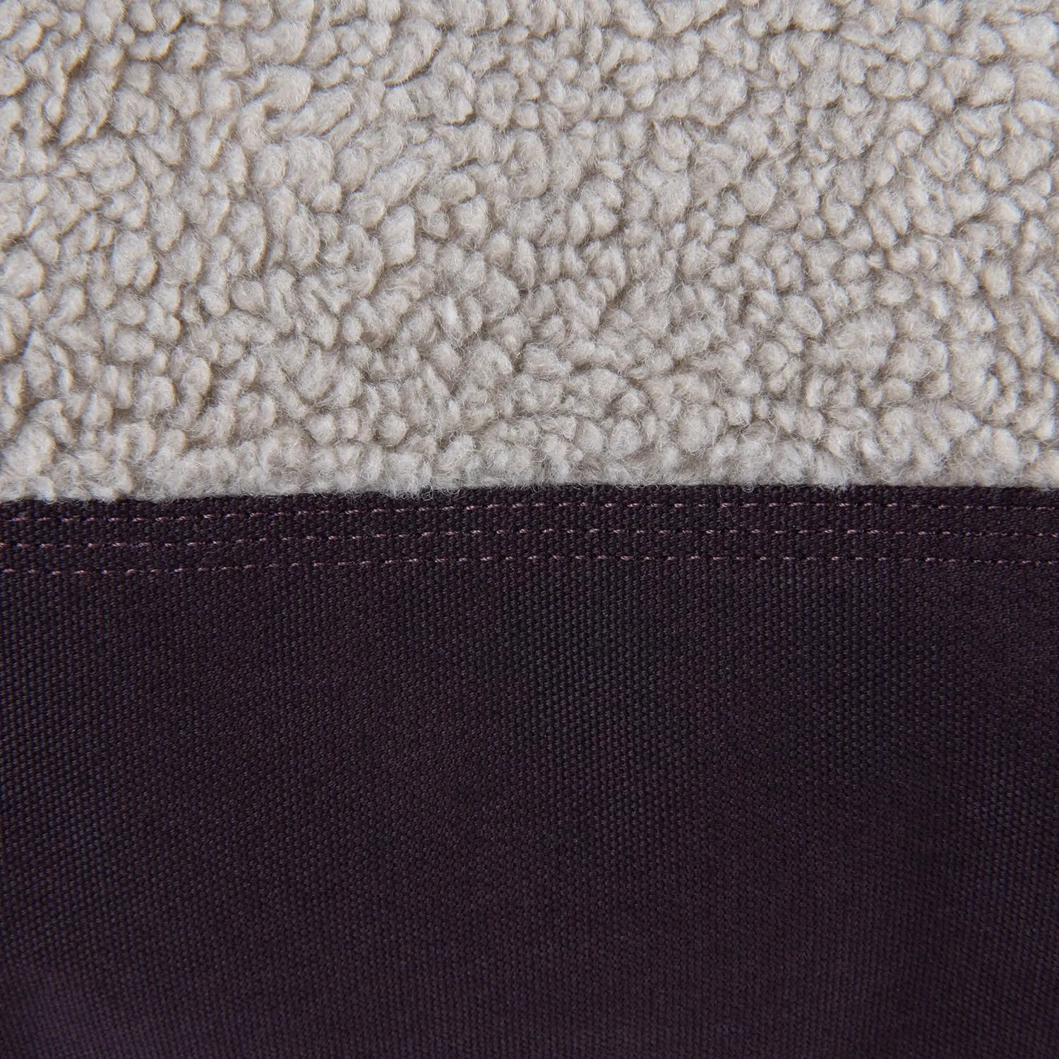 Carhartt Durable Canvas Pet Bed, Water Resistant Firm Duck Dog Bed, Deep Wine (Sherpa Top), Large
