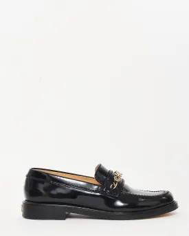 Chanel Black Patent Leather Chain 'CHANEL' loafers - 39.5C