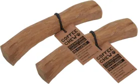 COFFEE CHEW Coffee Wood Dog Chew - 2 Pack Large, Real Coffee Wood Chewable Stick and Durable Dog Toy, 100% Natural and No Chemical Additives, Dental Care and Relieves Stress