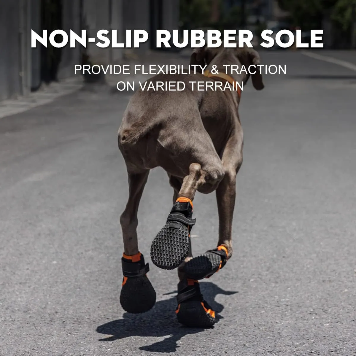 Dog Boots for Large Dogs,Waterproof Dog Booties for Winter Snow,Anti-Slip Dog Shoes Paw Protector with Reflective Strap for Hot Pavement,Hardwood Floor,Outdoor Hiking (Black, 2.75")