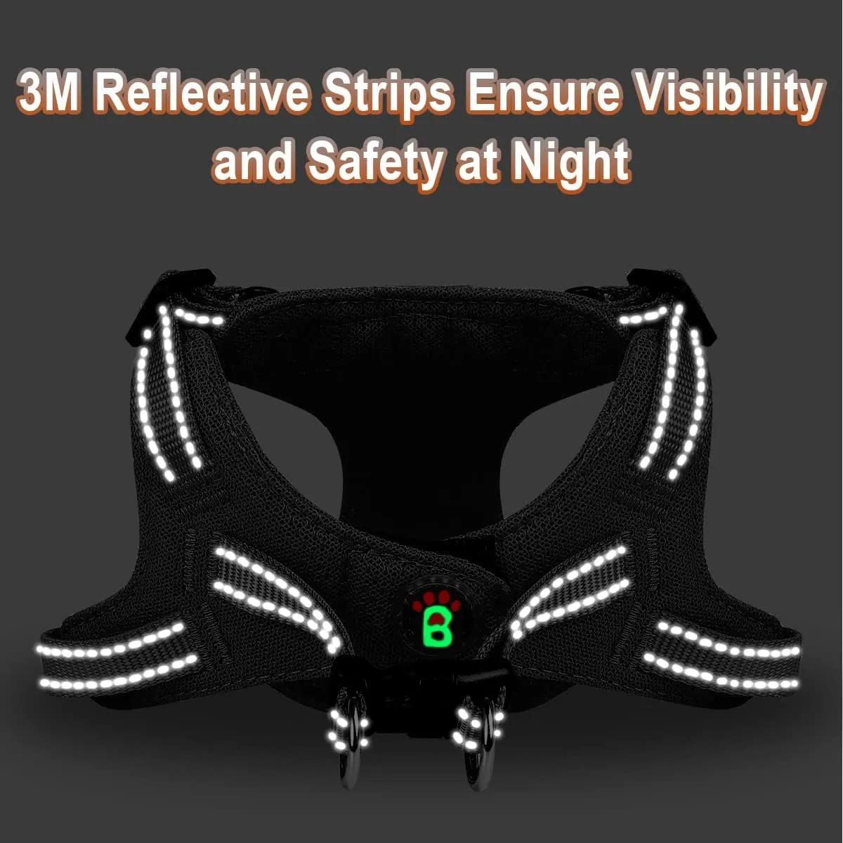 Dog Harness Step in Dog Vest Harness, Reflective Adjustable Puppy No Pull Harness Breathable Soft for Small and Medium Dogs Cats, Black, S