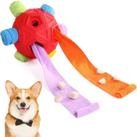 Dog Snuffle Ball Toy, Interactive Dog Puzzle Ball, Encourage Natural Foraging Skills Slow Feeder Training Dog Sniff Toy (Red)
