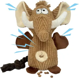 Dog Toys Puppy Toys Cute Pet Toys Squeaky Elephant Dog Toy with Crinkle Paper Plush Dog Stuffed Animals Chew Toy with Cotton Rope Dog Toys to Keep Them Busy for Small Medium Large Dogs (Brown)