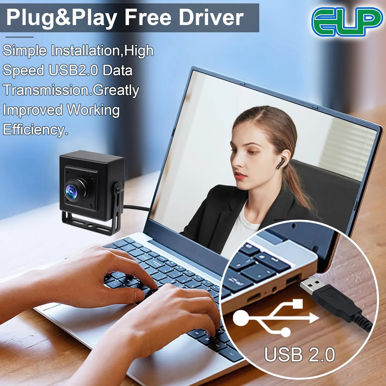 ELP Sony IMX323 Sensor Mini Wide Angle USB Camera with 180degree Fisheye Lens HD 1080P 0.01Lux Low Light PC Camera UVC H.264 USB2.0 Embedded Webcam for Computer, Laptop,Raspberry Pi