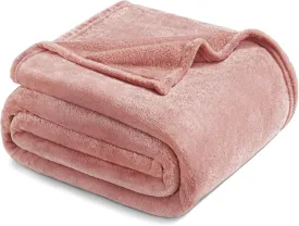 Exclusivo Mezcla Fleece Blanket Twin Size for Bed, Super Soft and Warm, All Season Use, Cozy, Plush, Lightweight, 60x80 Inches Dusty Pink