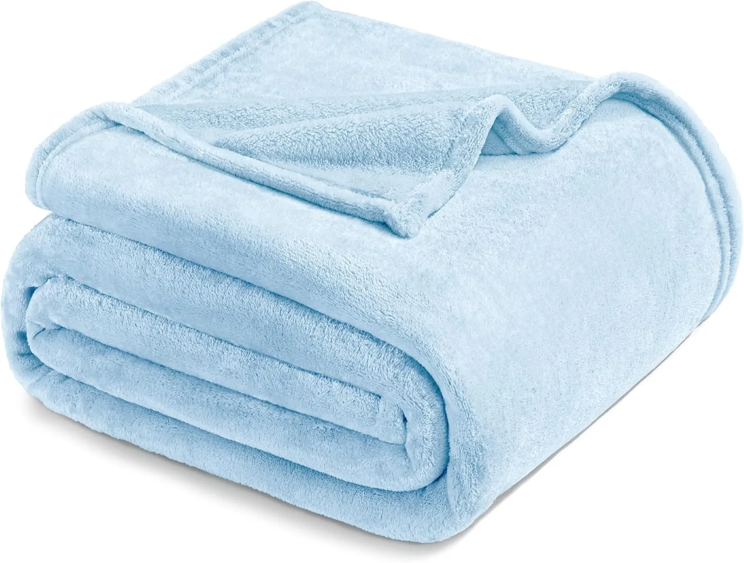 Exclusivo Mezcla Fleece Blanket Twin Size for Bed, Super Soft and Warm, All Season Use, Cozy, Plush, Lightweight, 60x80 Inches Ice Blue