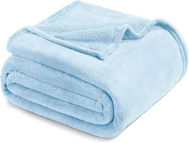 Exclusivo Mezcla Fleece Blanket Twin Size for Bed, Super Soft and Warm, All Season Use, Cozy, Plush, Lightweight, 60x80 Inches Ice Blue