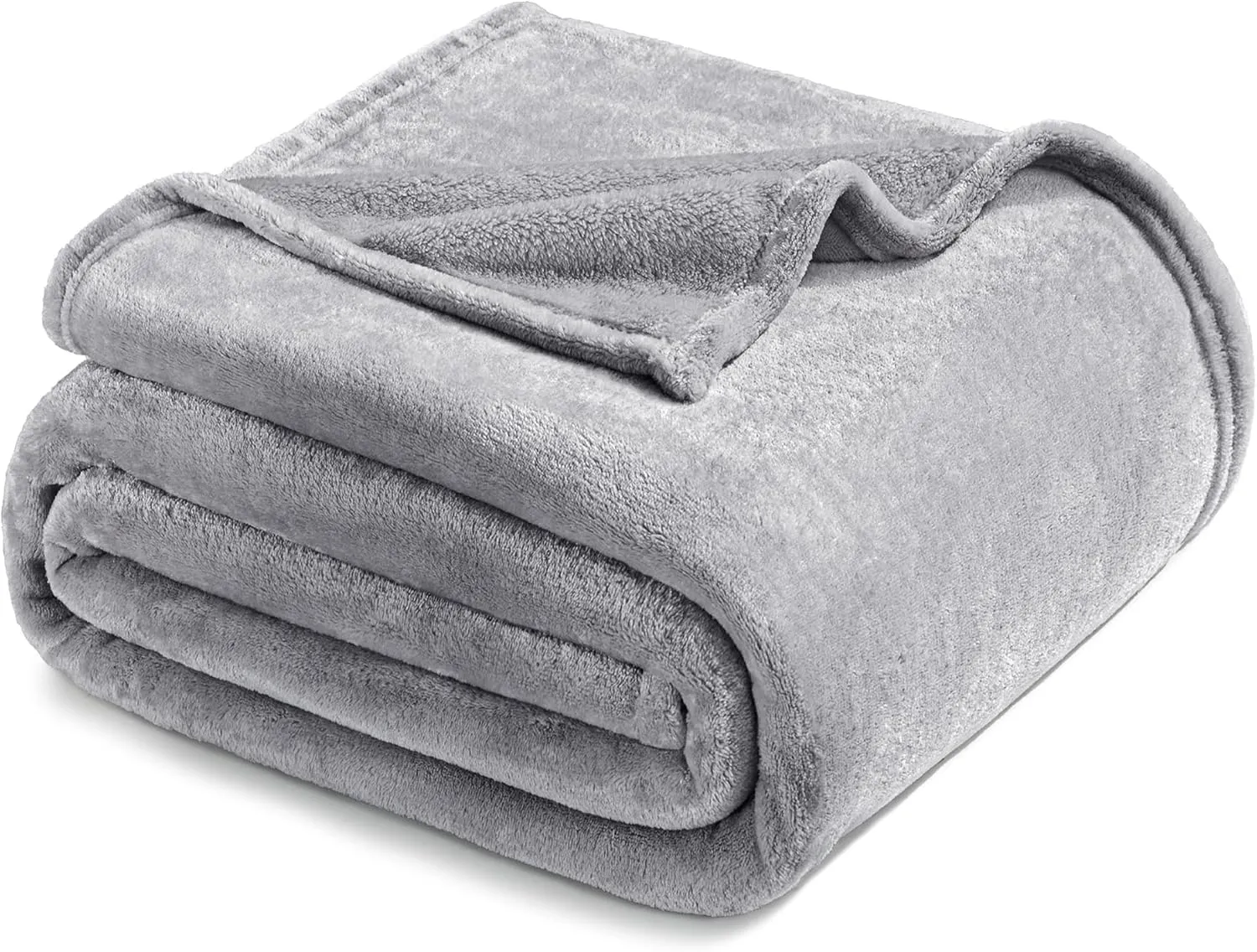 Exclusivo Mezcla Fleece Blanket Twin Size for Bed, Super Soft and Warm, All Season Use, Cozy, Plush, Lightweight, 60x80 Inches Light Grey