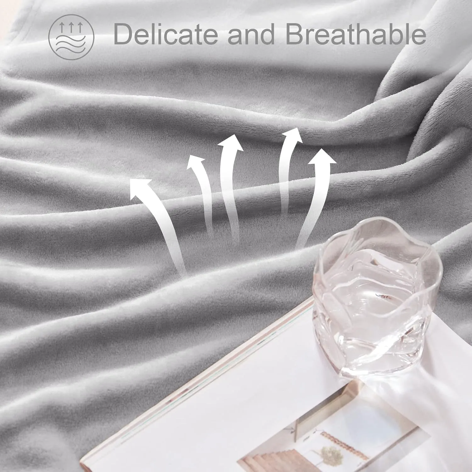 Exclusivo Mezcla Fleece Blanket Twin Size for Bed, Super Soft and Warm, All Season Use, Cozy, Plush, Lightweight, 60x80 Inches Light Grey