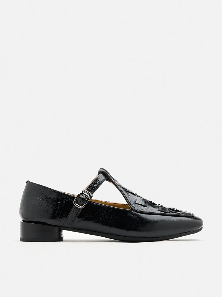 Feodora T-bar Weaved Loafer Flats