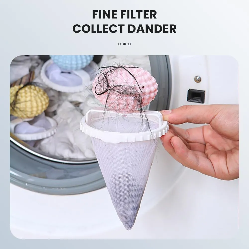 Floating Hair Filtering Mesh Removal, Upgrade 2025 Lint Catcher for Washing Machine Wool Device, Reusable Washing Machine Hair Filter, Cleaning Mesh Bag Dog Cat Hair Remover for Laundry (3*Mix)