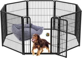 FXW Homeplus Dog Playpen for Indoor Use - Stress-Free and Safe Play, Heavy Duty 32 Inch 8 Panels Dog Pen for Puppies, Small and Medium Dogs, BlackPatented