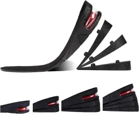 Heightened and Invisible Insole, Four-Layer Heel and Lift Cover with air Cushion for 1.2" to 3.5" Variable Height Men's and Women's boosters