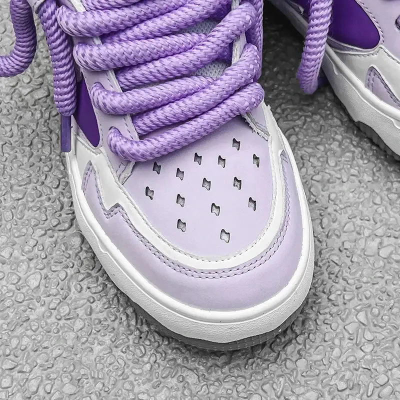 Lighting Skateboard Platform Thick Lace Sneakers