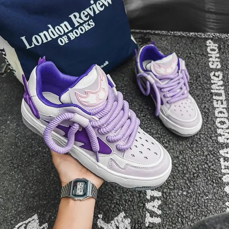 Lighting Skateboard Platform Thick Lace Sneakers