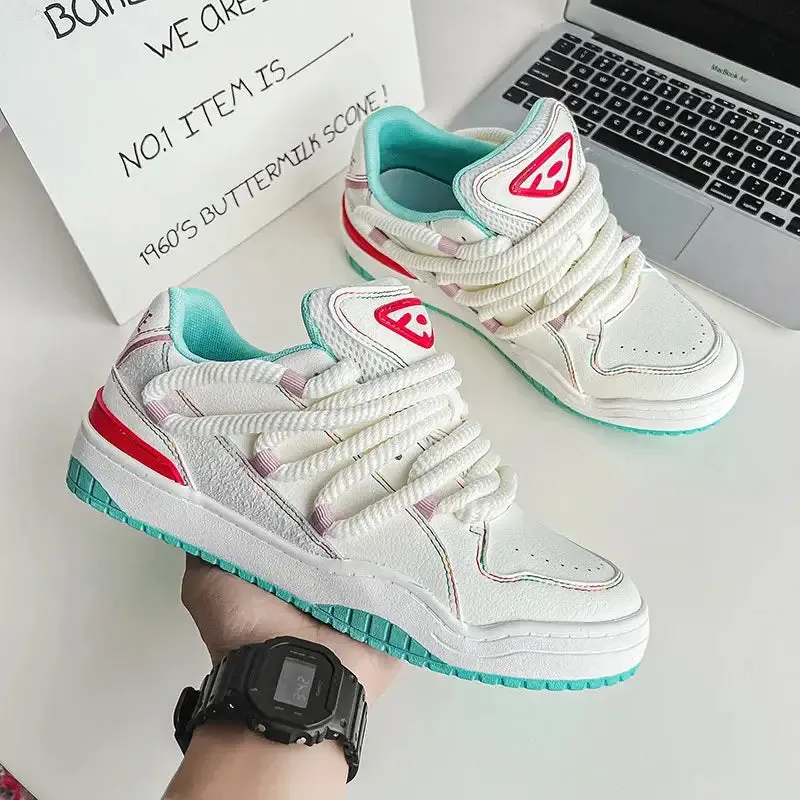 Lighting Skateboard Platform Thick Lace Sneakers