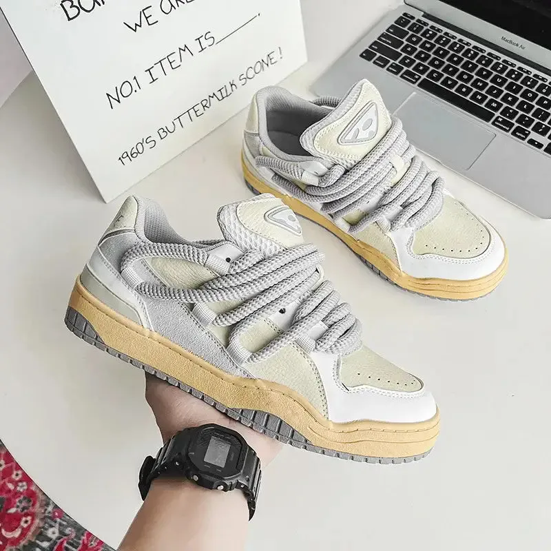 Lighting Skateboard Platform Thick Lace Sneakers
