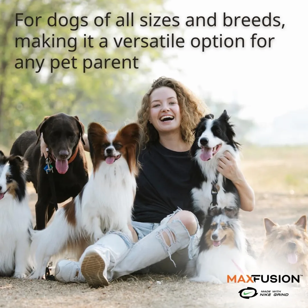 Max Fusion Made with Nike Grind, Arlee Dumbbell Dog Toy, Yellow Dog Toys for Large Dogs, Durable & Natural Rubber Chew Toy for Play, Fetch, Tug & Chewing, Extra Large, 1 Count