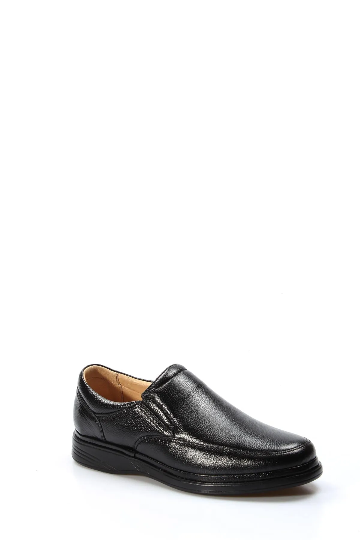Men's Black Orthopedic Leather Loafers - Wessi