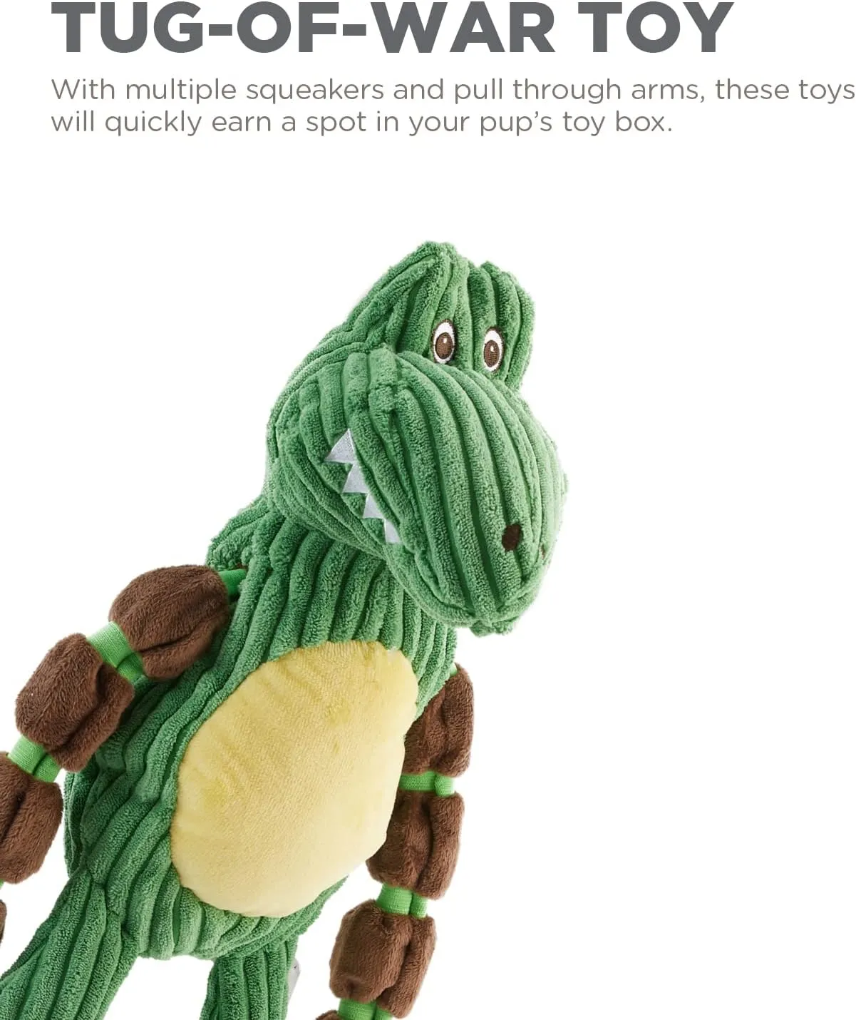 Outward Hound Thunda Tugga Gator Plush Squeaky Dog Tug Toy
