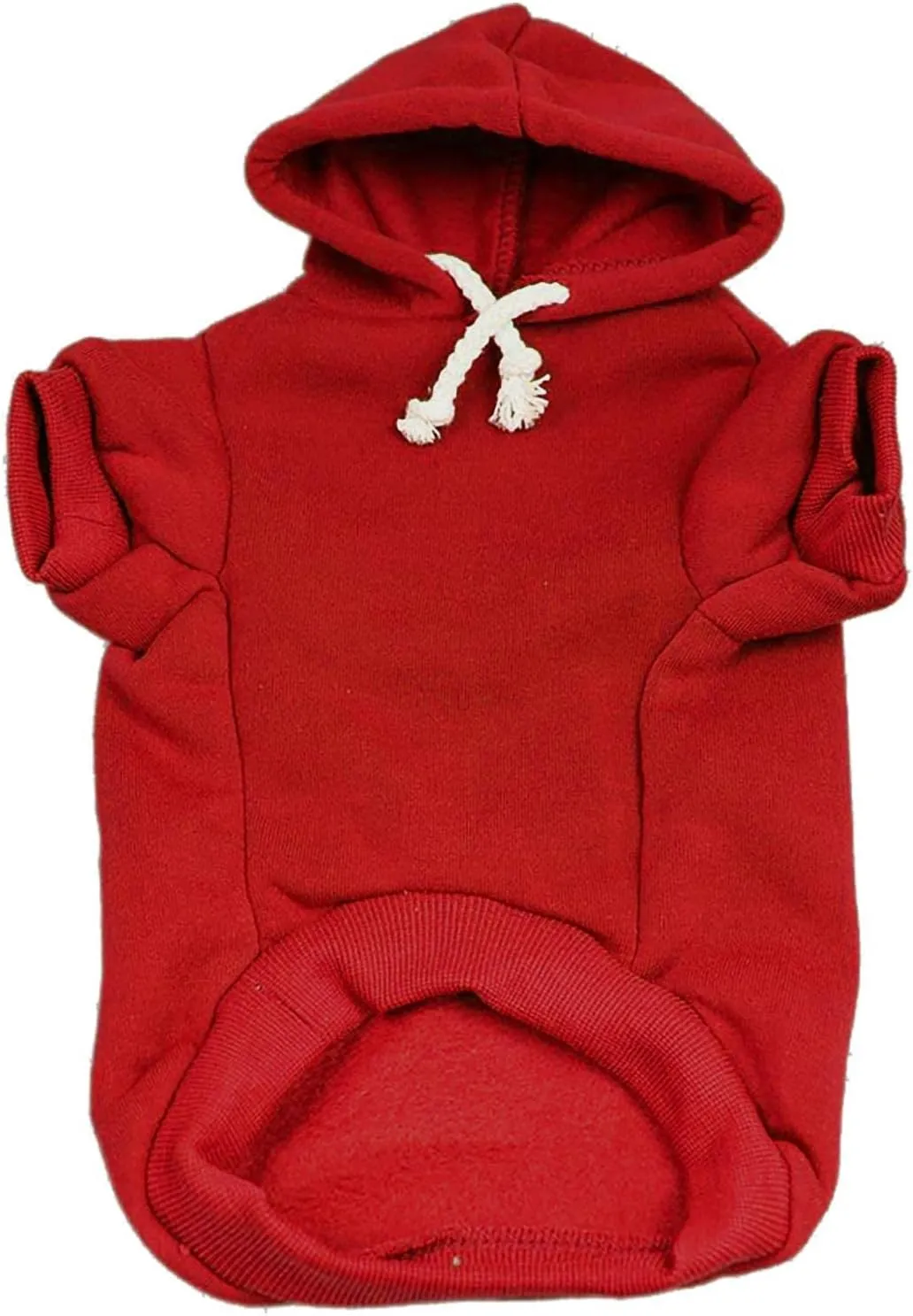 Real Heroes Wear Scrubs Dog Hoodie Fleece Lined Pullover Sweatshirt with Leash Hole (Red, Medium 1014)