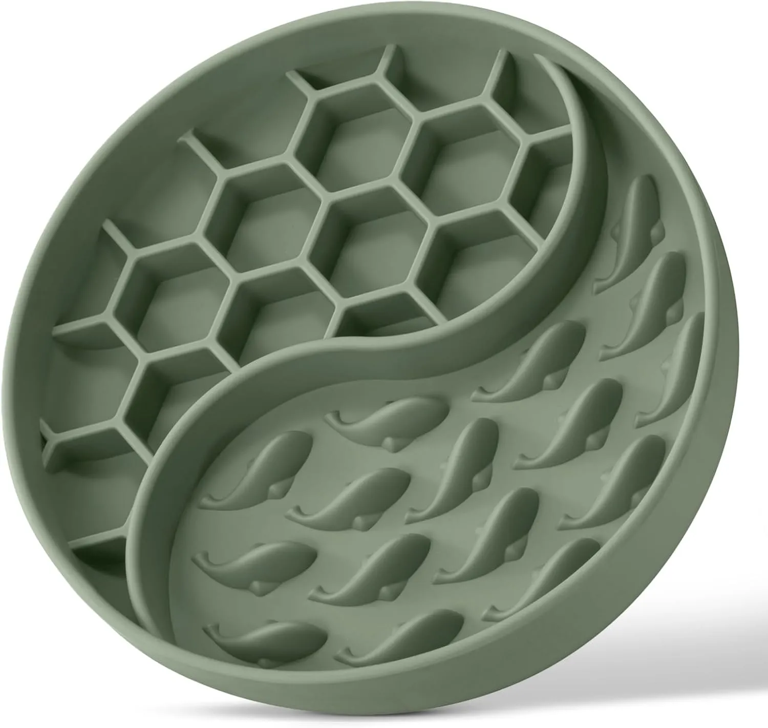Slow Feeder Dog Bowls, Silicone Pet Food Bowls with Suction Cups, Non-Slip Dog Feeding Slow Down Pet Eating Speed for Fast Eaters, Anxiety Relief & Fun Added (Green)