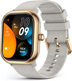 Smartwatch(Answer/Make Call), 1.96" AMOLED Smart Watches for Women with 100  Sport Modes Blood Pressure Blood Oxygen Heart Rate Monitor, IP68 Waterproof Fitness Tracker Compatible with iOS/Android