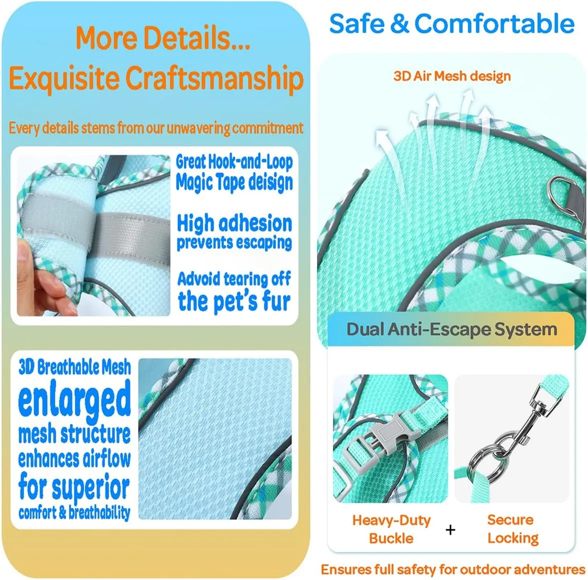 Step-in Checkered Pet Harness with a Free 59 inch Leash Included - Breathable Air Mesh for Dogs & Cats, with Reflective Straps, Safe Vest Built with Buckle & Double Metal Rings, Pink, S
