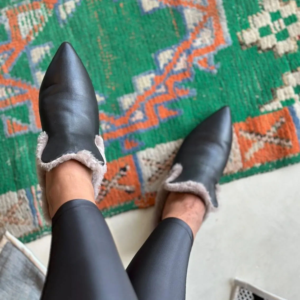 Tia black mule