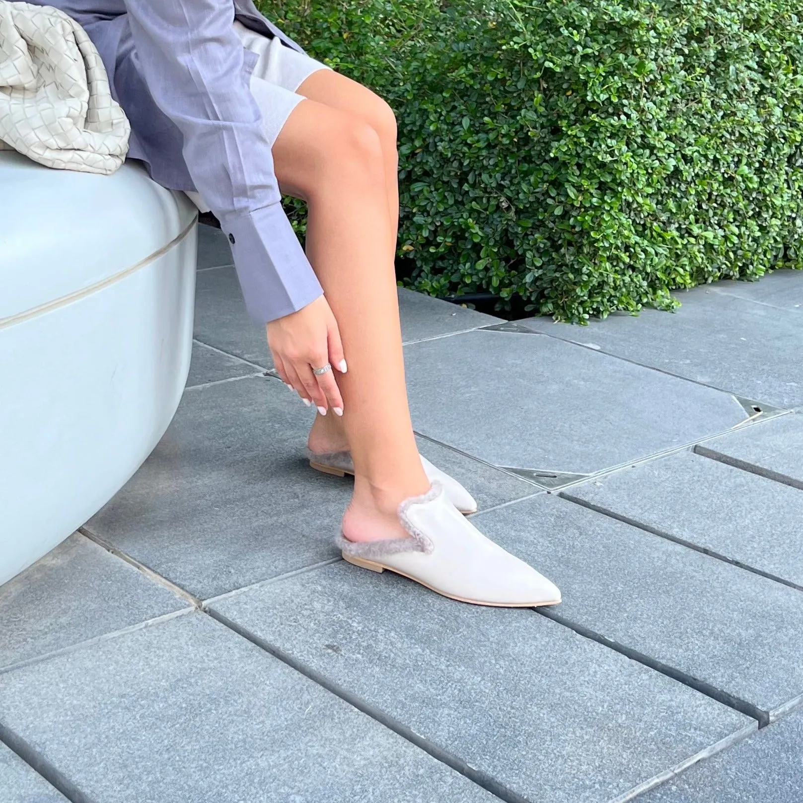 Tia grey mule