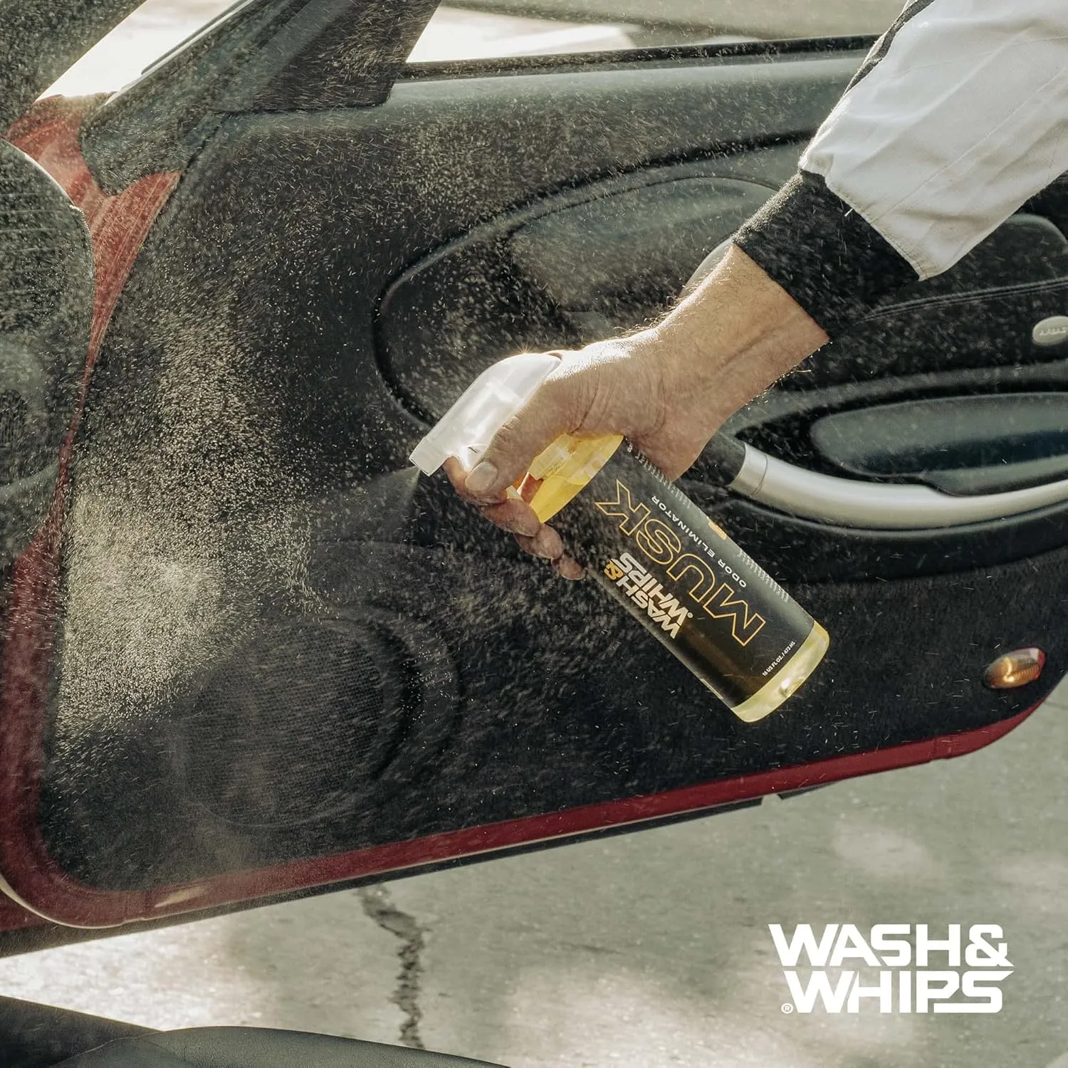 WASH&WHIPS Musk Unscented Odor Eliminator, Remover, Neutralizes Bad Scents, Smells and Smoke from Car Interior, Clothes, Leather, Carpet, Furniture, & Shoes, 16 fl oz