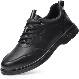 Waterproof & Oil Resistant Work Shoe - Lightweight Anti-Slip Non-Skid Standing All Day Comfort Soft Black Safety Shoe Food Service, Chef, Kitchen, Bistro, and Restaurant Utility Roles