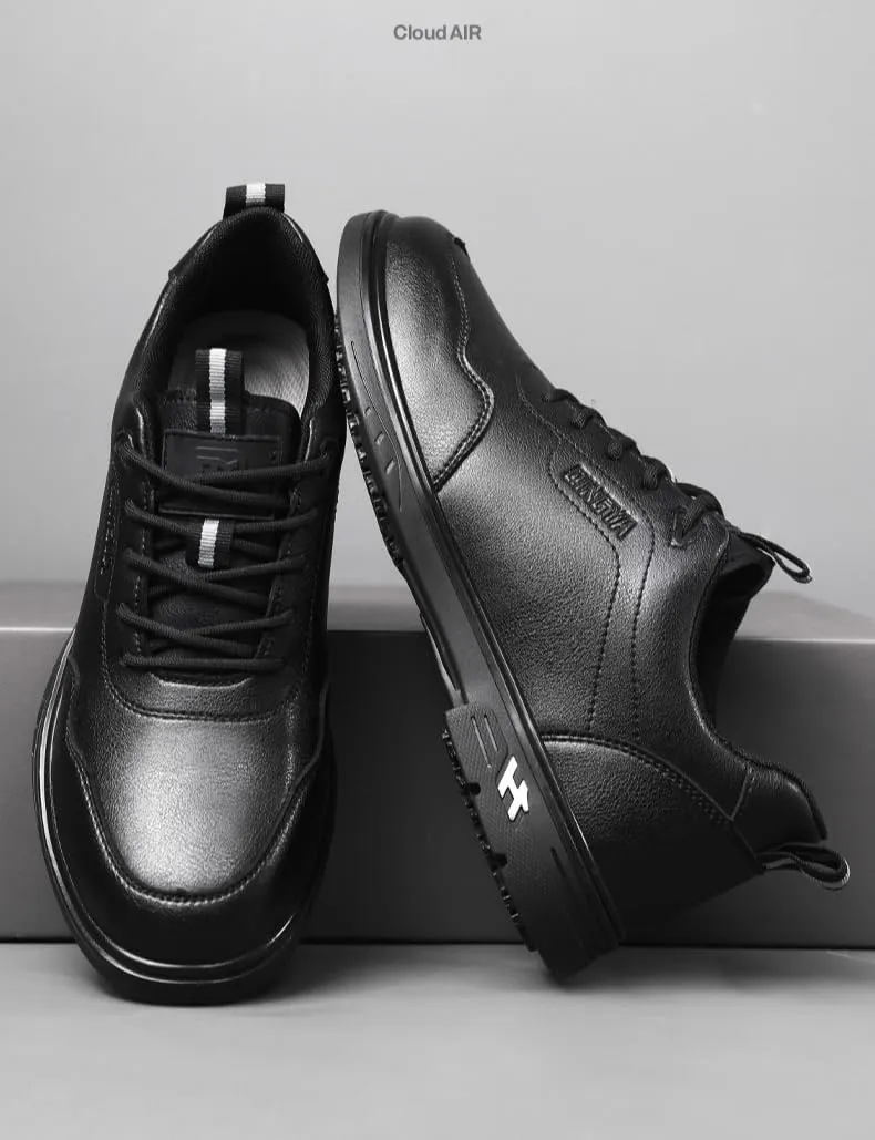 Waterproof & Oil Resistant Work Shoe - Lightweight Anti-Slip Non-Skid Standing All Day Comfort Soft Black Safety Shoe Food Service, Chef, Kitchen, Bistro, and Restaurant Utility Roles