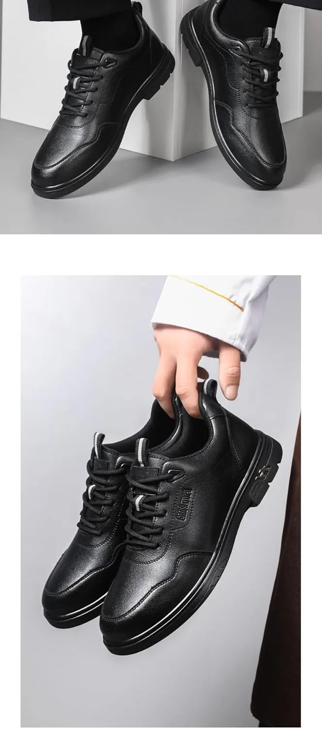 Waterproof & Oil Resistant Work Shoe - Lightweight Anti-Slip Non-Skid Standing All Day Comfort Soft Black Safety Shoe Food Service, Chef, Kitchen, Bistro, and Restaurant Utility Roles