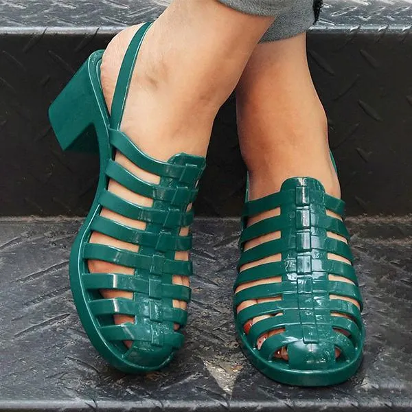 Women's Fashion Transparent Crystal Roman Sandals 53147488C