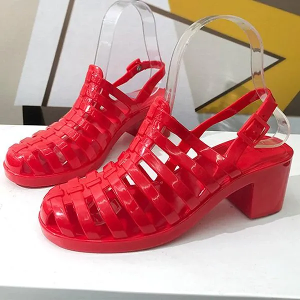 Women's Fashion Transparent Crystal Roman Sandals 53147488C