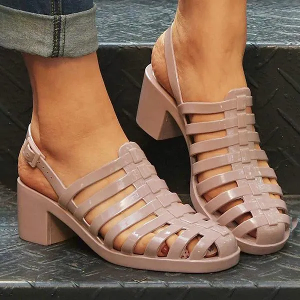 Women's Fashion Transparent Crystal Roman Sandals 53147488C