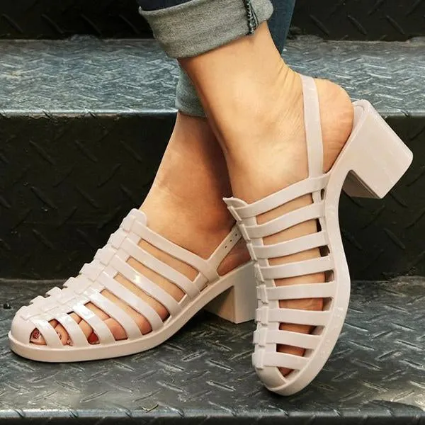 Women's Fashion Transparent Crystal Roman Sandals 53147488C