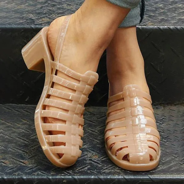 Women's Fashion Transparent Crystal Roman Sandals 53147488C