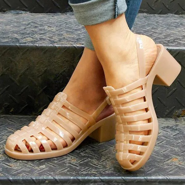 Women's Fashion Transparent Crystal Roman Sandals 53147488C