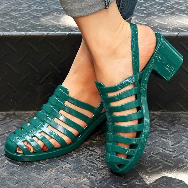 Women's Fashion Transparent Crystal Roman Sandals 53147488C